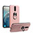 Funda Silicona Carcasa Ultrafina Goma con Magnetico Anillo de dedo Soporte T08 para Xiaomi Redmi K20 Oro Rosa