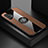 Funda Silicona Carcasa Ultrafina Goma con Magnetico Anillo de dedo Soporte X01L para Samsung Galaxy A32 4G Marron
