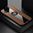 Funda Silicona Carcasa Ultrafina Goma con Magnetico Anillo de dedo Soporte X01L para Samsung Galaxy M01 Core Marron