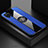 Funda Silicona Carcasa Ultrafina Goma con Magnetico Anillo de dedo Soporte X01L para Samsung Galaxy M12 Azul