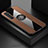 Funda Silicona Carcasa Ultrafina Goma con Magnetico Anillo de dedo Soporte X01L para Xiaomi Mi Note 10 Lite Marron
