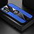 Funda Silicona Carcasa Ultrafina Goma con Magnetico Anillo de dedo Soporte X01L para Xiaomi Poco X4 NFC Azul