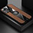 Funda Silicona Carcasa Ultrafina Goma con Magnetico Anillo de dedo Soporte X01L para Xiaomi Poco X4 NFC Marron