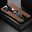 Funda Silicona Carcasa Ultrafina Goma con Magnetico Anillo de dedo Soporte X01L para Xiaomi Redmi 10 (2022) Marron