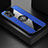 Funda Silicona Carcasa Ultrafina Goma con Magnetico Anillo de dedo Soporte X01L para Xiaomi Redmi Note 10S 4G Azul