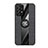 Funda Silicona Carcasa Ultrafina Goma con Magnetico Anillo de dedo Soporte X02L para Samsung Galaxy A72 4G Negro