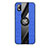Funda Silicona Carcasa Ultrafina Goma con Magnetico Anillo de dedo Soporte X02L para Samsung Galaxy M01 Core Azul