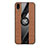 Funda Silicona Carcasa Ultrafina Goma con Magnetico Anillo de dedo Soporte X02L para Samsung Galaxy M01s Marron