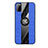 Funda Silicona Carcasa Ultrafina Goma con Magnetico Anillo de dedo Soporte X02L para Samsung Galaxy M21 Azul
