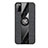 Funda Silicona Carcasa Ultrafina Goma con Magnetico Anillo de dedo Soporte X02L para Samsung Galaxy M21 Negro