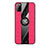Funda Silicona Carcasa Ultrafina Goma con Magnetico Anillo de dedo Soporte X02L para Samsung Galaxy M21 Rojo