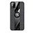 Funda Silicona Carcasa Ultrafina Goma con Magnetico Anillo de dedo Soporte X02L para Samsung Galaxy M21s Negro