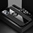 Funda Silicona Carcasa Ultrafina Goma con Magnetico Anillo de dedo Soporte X03L para Xiaomi Redmi Note 11T Pro 5G Negro