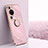 Funda Silicona Carcasa Ultrafina Goma con Magnetico Anillo de dedo Soporte XL1 para Huawei P60 Pro Purpura Claro