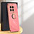 Funda Silicona Carcasa Ultrafina Goma con Magnetico Anillo de dedo Soporte XL1 para OnePlus 12R 5G Rosa Roja