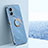Funda Silicona Carcasa Ultrafina Goma con Magnetico Anillo de dedo Soporte XL1 para Oppo A57 5G Azul