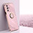 Funda Silicona Carcasa Ultrafina Goma con Magnetico Anillo de dedo Soporte XL1 para Oppo A93s 5G Rosa