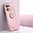 Funda Silicona Carcasa Ultrafina Goma con Magnetico Anillo de dedo Soporte XL1 para Oppo F21s Pro 4G Rosa