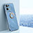 Funda Silicona Carcasa Ultrafina Goma con Magnetico Anillo de dedo Soporte XL1 para Oppo Reno8 Pro 5G Azul