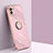 Funda Silicona Carcasa Ultrafina Goma con Magnetico Anillo de dedo Soporte XL1 para Samsung Galaxy A03 Rosa