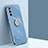 Funda Silicona Carcasa Ultrafina Goma con Magnetico Anillo de dedo Soporte XL1 para Samsung Galaxy A04s Azul