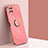 Funda Silicona Carcasa Ultrafina Goma con Magnetico Anillo de dedo Soporte XL1 para Samsung Galaxy A12 Rosa Roja