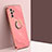 Funda Silicona Carcasa Ultrafina Goma con Magnetico Anillo de dedo Soporte XL1 para Samsung Galaxy A15 4G Rosa Roja
