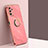 Funda Silicona Carcasa Ultrafina Goma con Magnetico Anillo de dedo Soporte XL1 para Samsung Galaxy A32 5G Rosa Roja