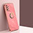 Funda Silicona Carcasa Ultrafina Goma con Magnetico Anillo de dedo Soporte XL1 para Samsung Galaxy A73 5G Rosa Roja