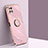 Funda Silicona Carcasa Ultrafina Goma con Magnetico Anillo de dedo Soporte XL1 para Samsung Galaxy F42 5G Rosa