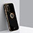 Funda Silicona Carcasa Ultrafina Goma con Magnetico Anillo de dedo Soporte XL1 para Samsung Galaxy M02s Negro
