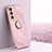 Funda Silicona Carcasa Ultrafina Goma con Magnetico Anillo de dedo Soporte XL1 para Vivo V27 Pro 5G Rosa