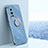 Funda Silicona Carcasa Ultrafina Goma con Magnetico Anillo de dedo Soporte XL1 para Vivo X70 Pro 5G Azul