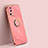 Funda Silicona Carcasa Ultrafina Goma con Magnetico Anillo de dedo Soporte XL1 para Xiaomi Mi 12 Lite NE 5G Rosa Roja