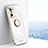 Funda Silicona Carcasa Ultrafina Goma con Magnetico Anillo de dedo Soporte XL1 para Xiaomi Poco F3 5G Blanco