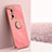Funda Silicona Carcasa Ultrafina Goma con Magnetico Anillo de dedo Soporte XL1 para Xiaomi Poco F3 5G Rosa Roja