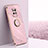 Funda Silicona Carcasa Ultrafina Goma con Magnetico Anillo de dedo Soporte XL1 para Xiaomi Redmi 10X 5G Rosa