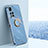 Funda Silicona Carcasa Ultrafina Goma con Magnetico Anillo de dedo Soporte XL1 para Xiaomi Redmi Note 11 Pro+ Plus 5G Azul