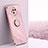 Funda Silicona Carcasa Ultrafina Goma con Magnetico Anillo de dedo Soporte XL1 para Xiaomi Redmi Note 9 5G Rosa