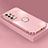 Funda Silicona Carcasa Ultrafina Goma con Magnetico Anillo de dedo Soporte XL2 para Samsung Galaxy A13 4G Rosa
