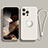 Funda Silicona Carcasa Ultrafina Goma con Magnetico Anillo de dedo Soporte YK1 para Apple iPhone 13 Pro Max Blanco