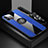 Funda Silicona Carcasa Ultrafina Goma con Magnetico Anillo de dedo Soporte Z01 para Apple iPhone 15 Pro Max Azul