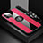 Funda Silicona Carcasa Ultrafina Goma con Magnetico Anillo de dedo Soporte Z01 para Apple iPhone 15 Pro Max Rojo