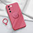 Funda Silicona Carcasa Ultrafina Goma con Magnetico Anillo de dedo Soporte Z01 para Vivo V27 Pro 5G Rosa Roja