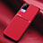 Funda Silicona Carcasa Ultrafina Goma con Magnetico para Vivo V21e 4G Rojo