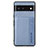 Funda Silicona Carcasa Ultrafina Goma con Magnetico S01D para Google Pixel 6 5G Azul