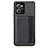 Funda Silicona Carcasa Ultrafina Goma con Magnetico S01D para Realme C35 Negro