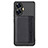 Funda Silicona Carcasa Ultrafina Goma con Magnetico S01D para Realme C55 Negro