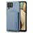 Funda Silicona Carcasa Ultrafina Goma con Magnetico S01D para Samsung Galaxy A12 Azul