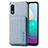 Funda Silicona Carcasa Ultrafina Goma con Magnetico S01D para Samsung Galaxy M02 Azul